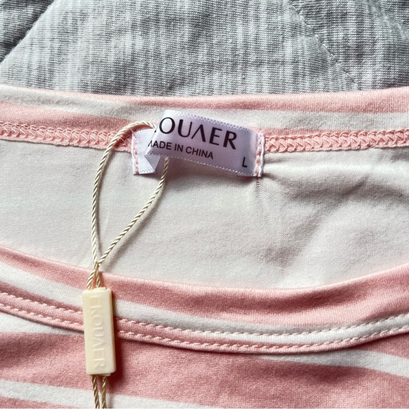 Ekoauer New Pink Striped Pajama Set L - Picture 6 of 15